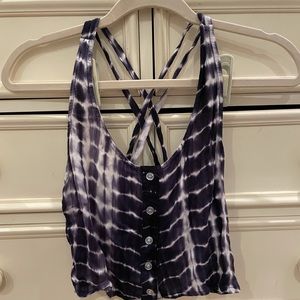 LF Run Cinta Run Purple TieDye Tank Crop Top